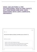 OHSC 100 LECTURE 4&colon; THE OCCUPATIONAL HEALTH AND SAFETY ACT CONTINUED AND JHSC 2025 QUESTIONS WITH 100&percnt; COMPLETE ANSWERS&excl;&excl;