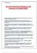 Nurs104 Final Exam Questions and Answers A&plus; Graded &lpar;2025&rpar;&period;