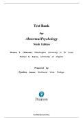 Abnormal Psychology 9th Edition Test Bank &ndash; Thomas F&period; Oltmanns & Robert E&period; Emery