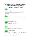 AYOP PRINCIPLES OF REAL ESTATE 1  QUESTIONS WITH CORRECT  VERIFIED ANSWERS  &vert; 100&percnt; 