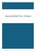 Summary of VAT according UK TX FA2024