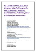 HESI Geriatrics Exam With Actual Questions & Verified Answers&comma;Plus Rationales&sol;Expert Verified For Guaranteed Pass 2025&sol;2026 &sol;Latest Update&sol;Instant Download Pdf
