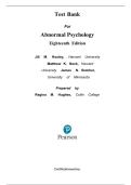 Abnormal Psychology Test Bank 18th Edition by Jill Hooley&comma; Questions and Answers - All Chapters