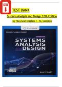 TEST BANK Systems Analysis and Design 12th Edition by Tilley Scott All Chapters 1 - 12&comma; Completely Covered With All Questions And Correct Solutions&period;