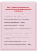 Branch II Field Representative Study Manual &vert; Questions and 100&percnt; Correct Answers &lpar;2025&sol;2026&rpar; &vert; Verified Solutions
