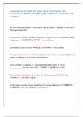 AMCA PHYSICAL THERAPY AIDE EXAM &vert; QUESTIONS AND  ANSWERS &vert; VERIFIED ANSWERS &lpar;100&percnt; CORRECT&rpar; &vert; LATEST EXAM  VERSION 