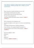AMCA PHYSICAL THERAPY AIDE REVISION EXERCISE &vert; QUESTIONS  AND ANSWERS &vert; VERIFIED ANSWERS &lpar;100&percnt; CORRECT&rpar; &vert; LATEST  EXAM UPDATE 