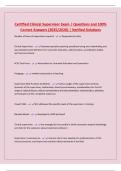 Certified Clinical Supervisor Exam | Questions and 100% Correct Answers (2025/2026) | Verified Solutions