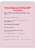 Certified Clinical Research Professional Exam studying &vert; Questions and 100&percnt; Correct Answers &lpar;2025&sol;2026&rpar; &vert; Verified Solutions