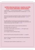 Certified Coding Specialist Exam &vert; Questions and 100&percnt; Correct Answers &lpar;2025&sol;2026&rpar; &vert; Verified Solutions