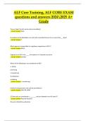 ALF Core Training &ndash; ALF Core Exam Complete Questions and Answers &vert; 2025 Updated &lpar;A&plus; Verified&rpar;