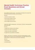 Mental Health Technician Practice Exam Questions and Actual Answers
