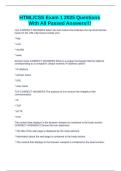 HTML&sol;CSS Exam 1 2025 Questions With All Passed Answers&excl;&excl;&excl;