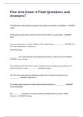 Fine Arts Exam 4 Final Questions and Answers