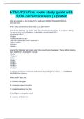 HTML&sol;CSS final exam study guide with 100&percnt; correct answers &vert; updated