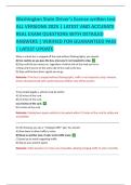 Washington State Driver's license written test  ALL VERSIONS 2025 &vert; LATEST AND ACCURATE  REAL EXAM QUESTIONS WITH DETAILED  ANSWERS &vert; VERIFIED FOR GUARANTEED PASS  &vert; LATEST UPDATE 