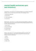 mental health technician quiz and Solutions