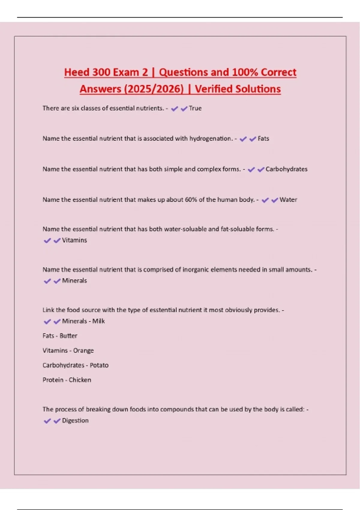 Heed 300 Exam 2 | Questions and 100% Correct Answers (2025/2026 ...