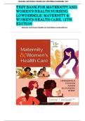 Test Bank - Maternity and Women&rsquo;s Health Care&comma; 13th Edition &lpar;Lowdermilk&comma; 2025&rpar; Latest Edition