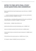 INTRO TO FINE ARTS FINAL STUDY EXAM QUESTIONS AND ANSWERS
