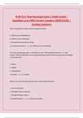 NUR 311&colon; Pharmacology Exam 1 Study Guide &vert; Questions and 100&percnt; Correct Answers &lpar;2025&sol;2026&rpar; &vert; Verified Solutions