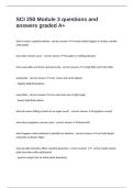SCI 250 Module 3 questions and answers graded A&plus;