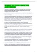 NURSING 311 EXAM 1 QUESTIONS AND ANSWERS