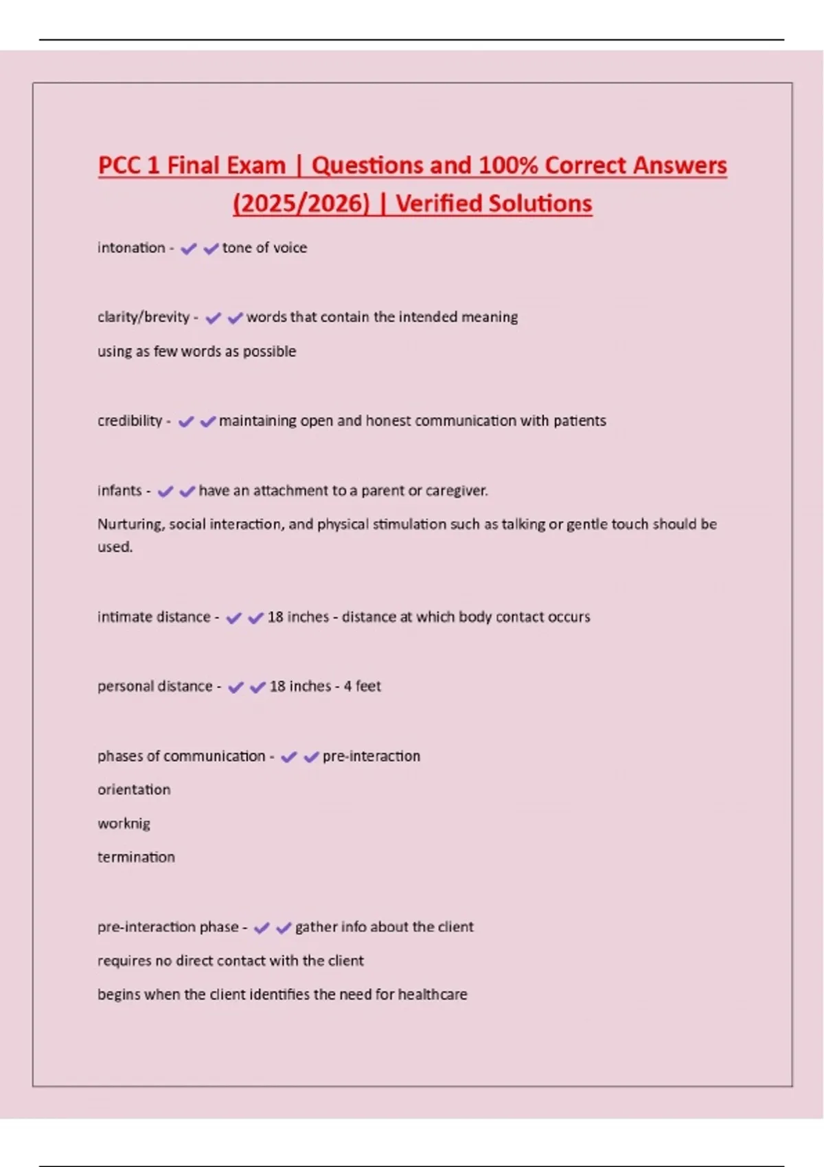 Pcc Question Examples PCC 1 Final Exam | Questions and 100% Correct Answers (2025/2026 ...