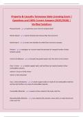 Property & Casualty Tennessee State Licensing Exam &vert; Questions and 100&percnt; Correct Answers &lpar;2025&sol;2026&rpar; &vert; Verified Solutions