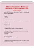 UNE Medical Biochemistry Unit 3 Midterm Test &vert; Questions and 100&percnt; Correct Answers &lpar;2025&sol;2026&rpar; &vert; Verified Solutions
