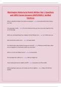 Washington Motorcycle Permit Written Test &vert; Questions and 100&percnt; Correct Answers &lpar;2025&sol;2026&rpar; &vert; Verified Solutions