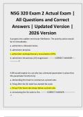 NSG 320 Exam 2 Actual Exam &vert; All Questions and Correct Answers &vert; Updated Version &vert; 2026 Version