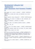 Development Lifecycle And Deployment  2025 &lpar;Questions And Answers&rpar; Graded-A 