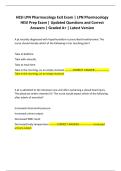 HESI LPN Pharmacology Exit Exam &vert; LPN Pharmacology HESI Prep Exam &vert; Updated Questions and Correct Answers &vert; Graded A&plus; &vert; Latest Version