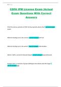 CDFA IPM License Exam &vert;Actual Exam Questions With Correct Answers