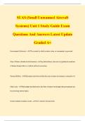 SUAS &lpar;Small Unmanned Aircraft Systems&rpar; Unit 1 Study Guide Exam Questions And Answers Latest Update Graded A&plus;