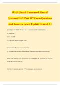 SUAS &lpar;Small Unmanned Aircraft Systems&rpar; FAA Part 107 Exam Questions And Answers Latest Update Graded A&plus;
