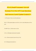 SUAS &lpar;Small Unmanned Aircraft Systems&rpar; FAA Part 107 Exam Questions And Answers Latest Update Graded A&plus;
