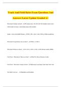 Track And Field Rules Exam Questions And Answers Latest Update Graded A&plus;