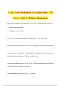 Track And Field Rules Exam Questions And Answers Latest Update Graded A&plus;