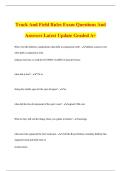 Track And Field Rules Exam Questions And Answers Latest Update Graded A&plus;