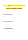 Track And Field Rules Exam Questions And Answers Latest Update Graded A&plus;