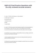 NUR 412 Final Practice Questions with the only reviewed accurate answers&period;