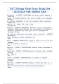 DAT Biology Final Exam Study Set  2024&sol;2025 with Verified Q&A 