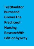 Test Bank for Burns and Grove&rsquo;s the Practice of Nursing Research 9th Edition