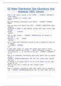 D2 Water Distribution Test &lpar;Questions And  Answers&rpar; 100&percnt; Correct 