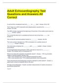 Adult Echocardiography Test Questions and Answers All Correct 