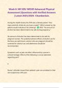 Week 6&colon; NR 509&sol; NR509 Advanced Physical Assessment &vert;Questions with Verified Answers &vert; Latest 2025&sol;2026- Chamberlain&period;