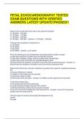 FETAL ECHOCARDIOGRAPHY TESTED EXAM QUESTIONS WITH VERIFIED ANSWERS LATEST UPDATE&excl;&excl;PASSED&excl;&excl;