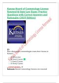 Kansas Board of Cosmetology License Renewal & State Law Exam&colon; Practice Questions with Correct Answers and Rationales &lpar;2025 Edition&rpar;